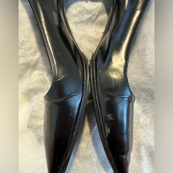 PRADA Safiano leather pointy toe black kitten heel sz 36 - Picture 4 of 10